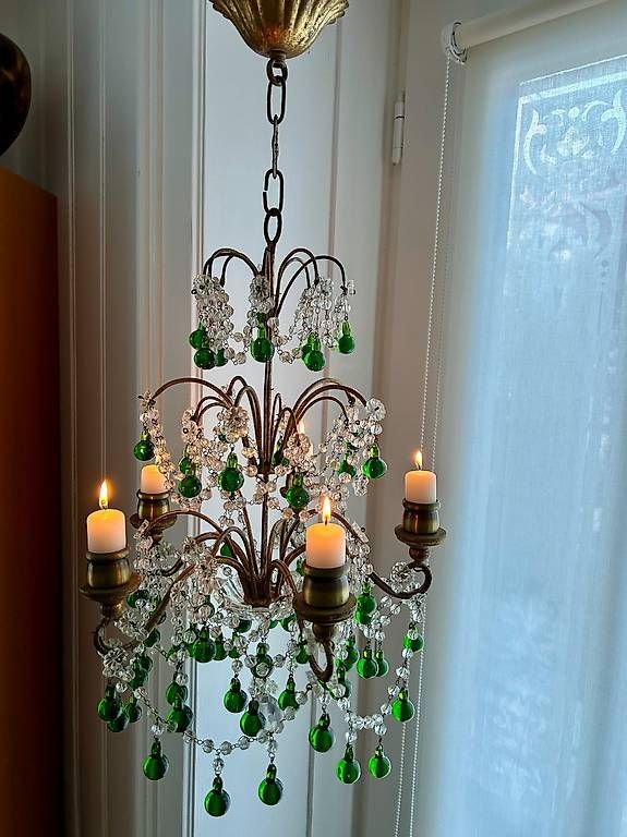 Lustres & lampes de plafonds: Kristall Leuchter mit Kerzen "ANTIK" – D'occasion à St. Gallen par matasurf 2