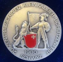 20. ZSS Kl. Kal. Schützenfest Schwyz 1980 emal. Wappen SZ
