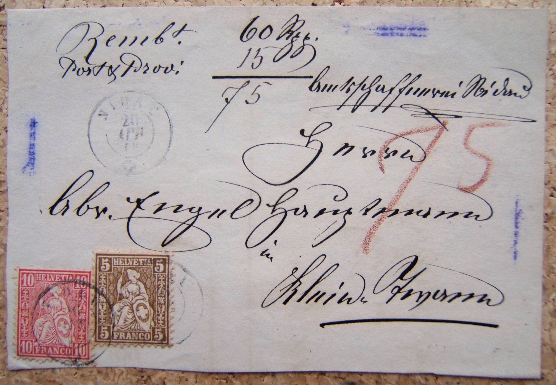 Alle Briefmarken: BRIEFAUSSCHNITT 1868 – Gebraucht aus Brunnen von Nonne04