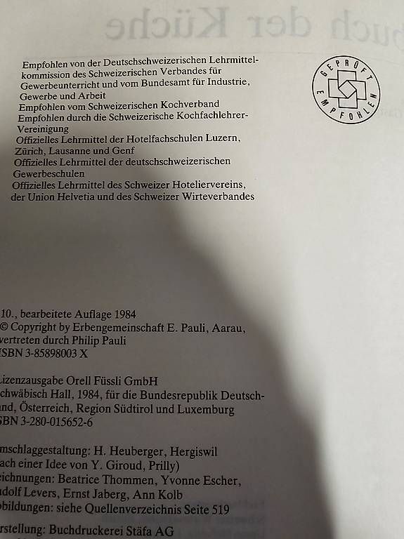 Bücher: Pauli kochlehrbuch – Gebraucht aus Neuenhof von Steibock111
