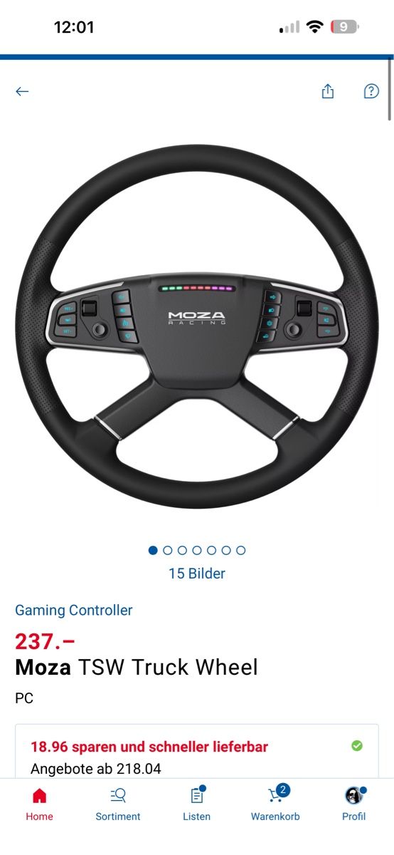 Moza Racing Controller: Moza TSW Steering Wheel – Gebraucht aus Zug von cvTrex 7