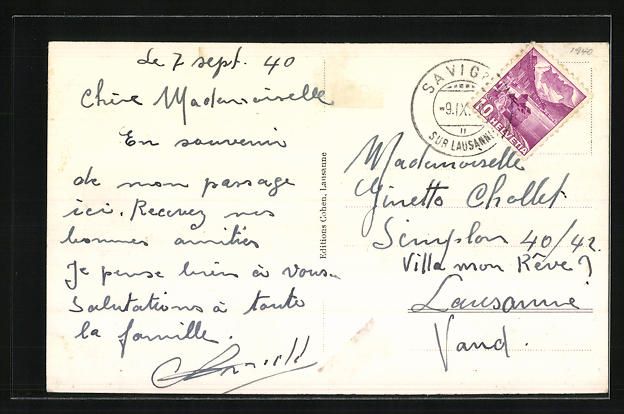 Cartoline postali: Savigny, Claie-au-Moines, Vue generale – Usato da Berlin venduto da bartko-reher 1
