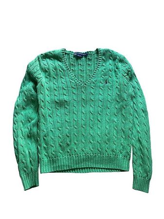 Green Ralph Lauren Cable Knit Sweater