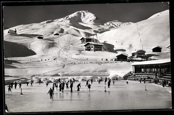 Cartoline postali: AK Inner-Arosa, Eisbahn mit Weisshorn – Usato da Berlin venduto da bartko-reher