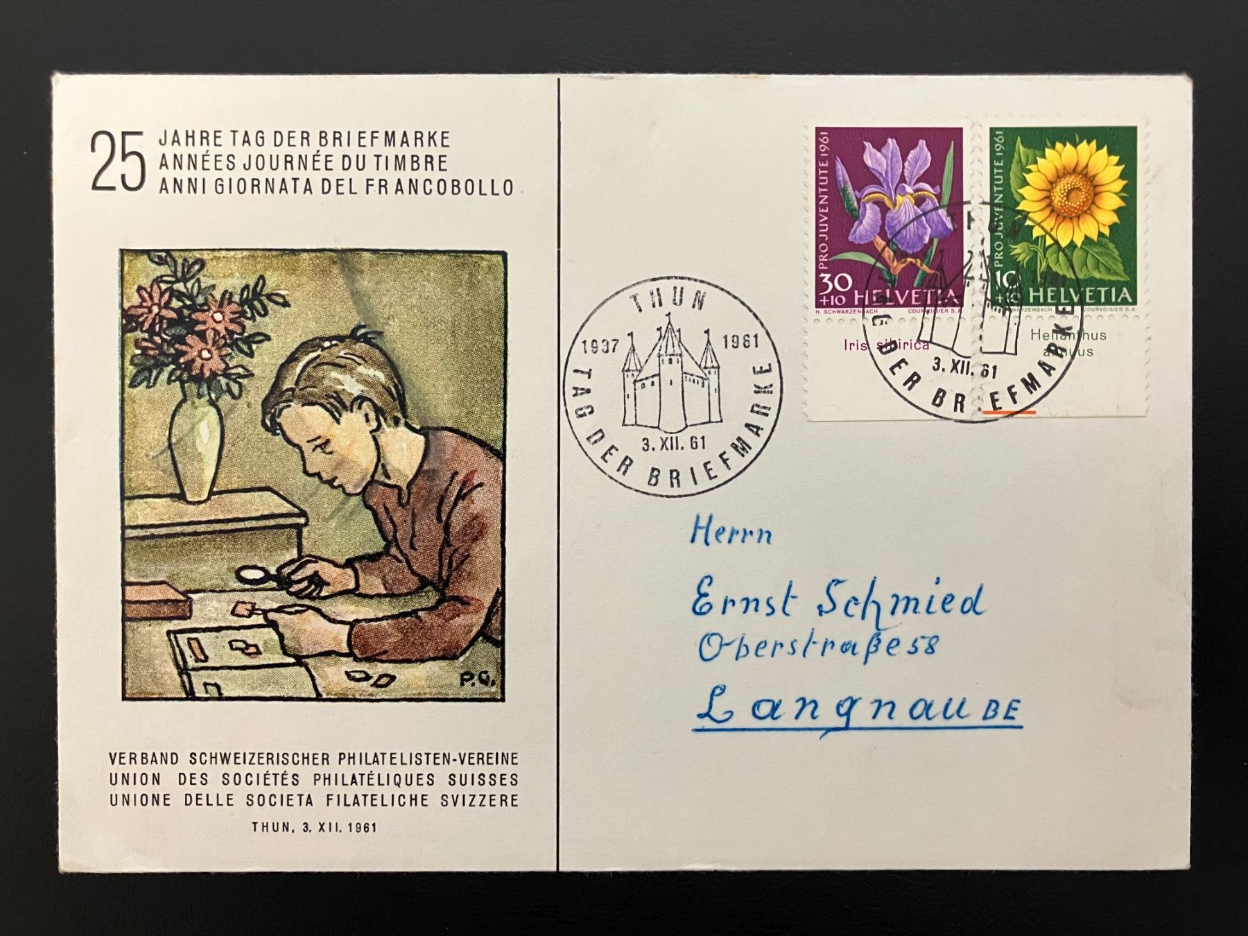 Tutti i francobolli: Couvert Tag der Briefmarke 1961 Thun – Usato da Solothurn venduto da Tomtom2910