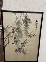 Japanische Seidenstickerei Bild mit Vögeln