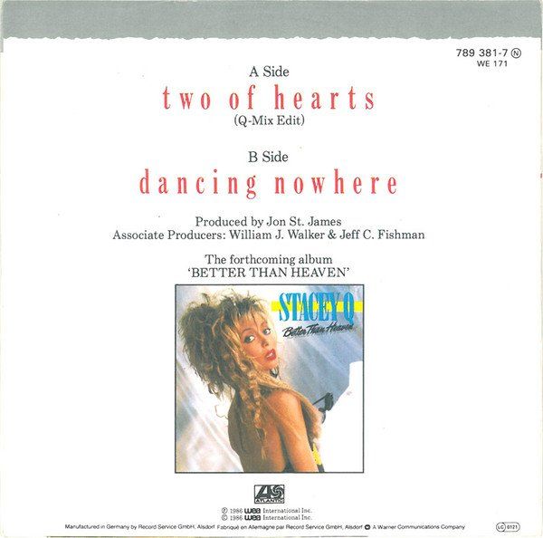 Dischi in vinile: Stacey Q: Two Of Hearts 7" – Usato da Steinhausen venduto da Vilivinili 1