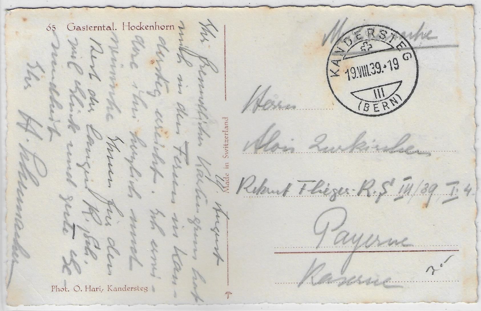 Cartoline postali: Gasterntal mit Hockenhorn – Usato da Ettingen venduto da Kartenplanet 1