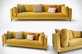 Canapés design DANNY de CALLIGARIS en tissu  jaune Mogol 