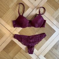 Bordeaux Dessous-Set, Spitze, Grösse 75B, etam