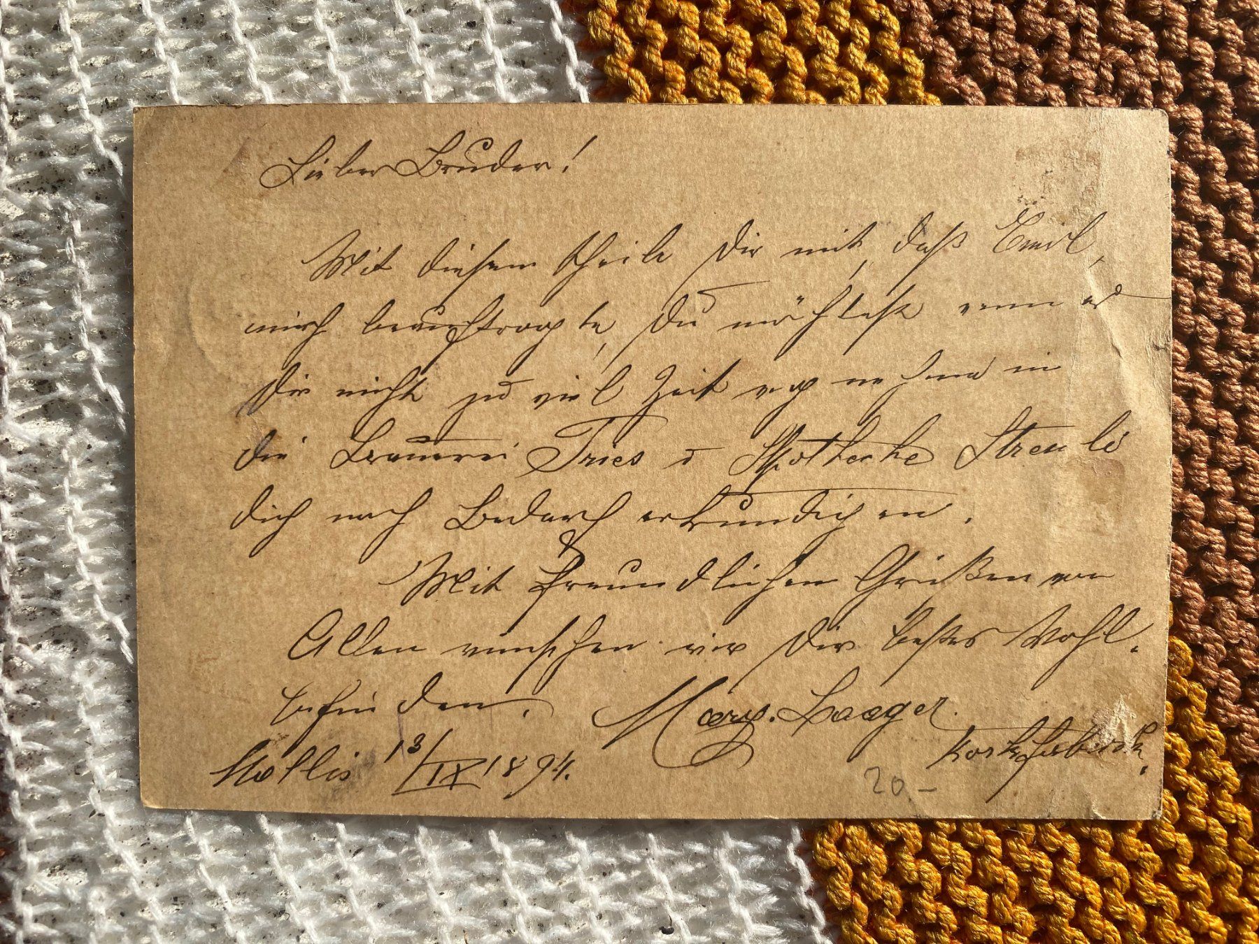 Cartoline postali: 1894 PK Militär 21 – Usato da Langendorf venduto da Antik-Samariter 1