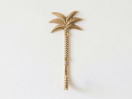 Patère Palmier Doré 14 cm | Crochet Mural Tropical Vintage