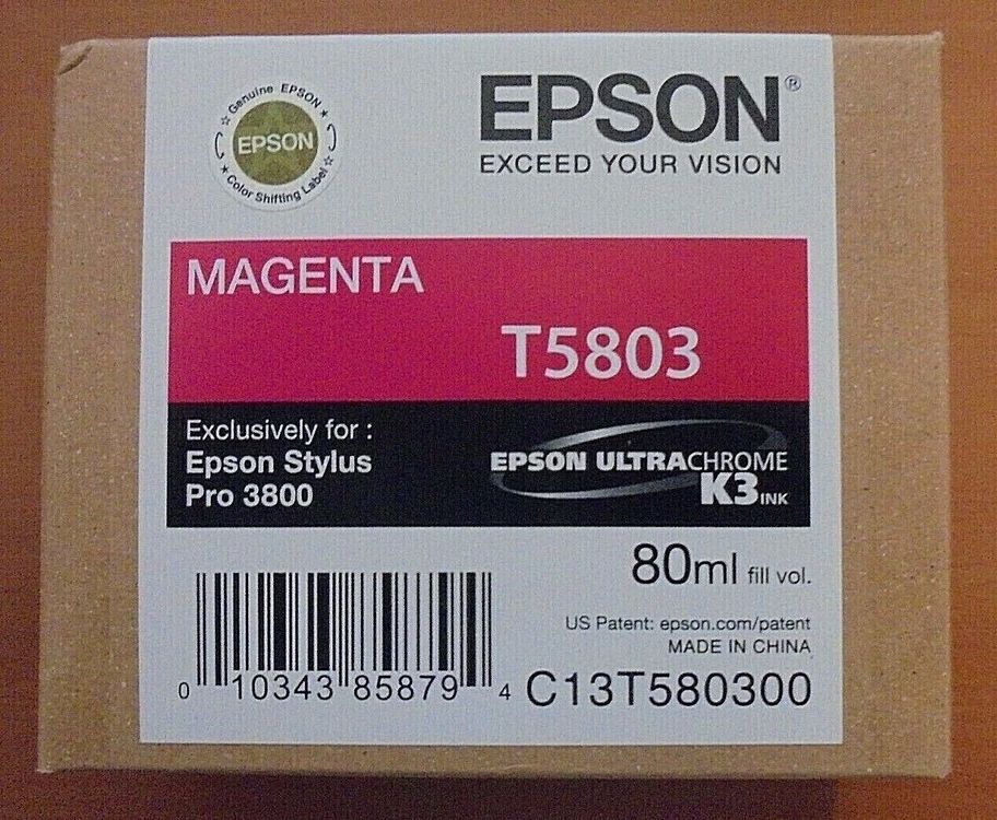 Epson Stylus Pro 3800stylus Pro 3880 Magenta Patrone T5803 Kaufen Auf Ricardo 2801