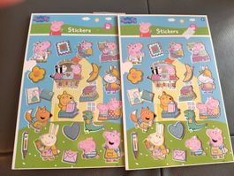 2 Bogen Peppa Pig Sticker Neu Mädels