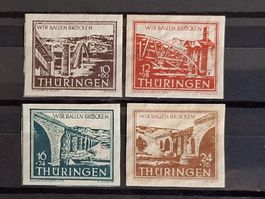 Thüringen 1945 Mi112 - 115. Brücken in Thüringen Postfrisch.