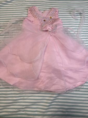 Festliches Kinderkleid, Gr. 92/98, rosa