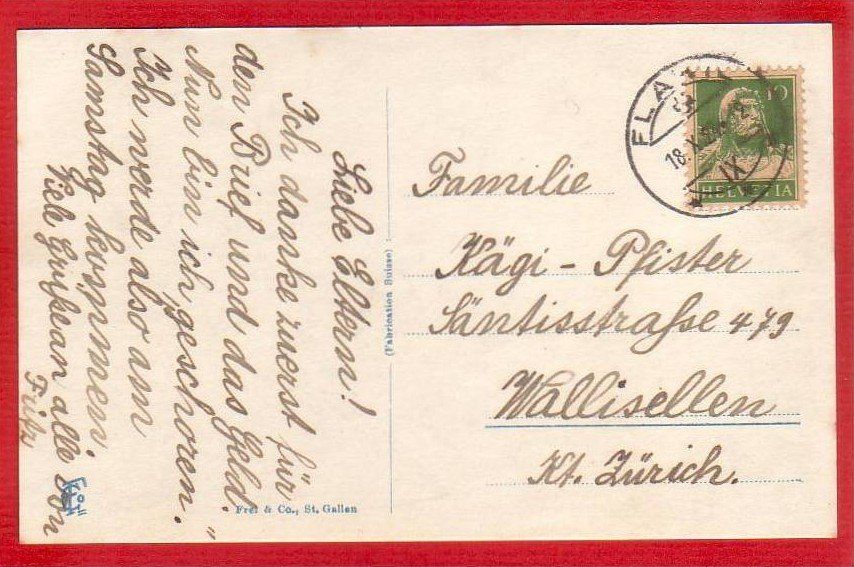 Cartoline postali: FLAWIL, TEILANSICHT – Usato da Grüningen venduto da Kartenlaube 1