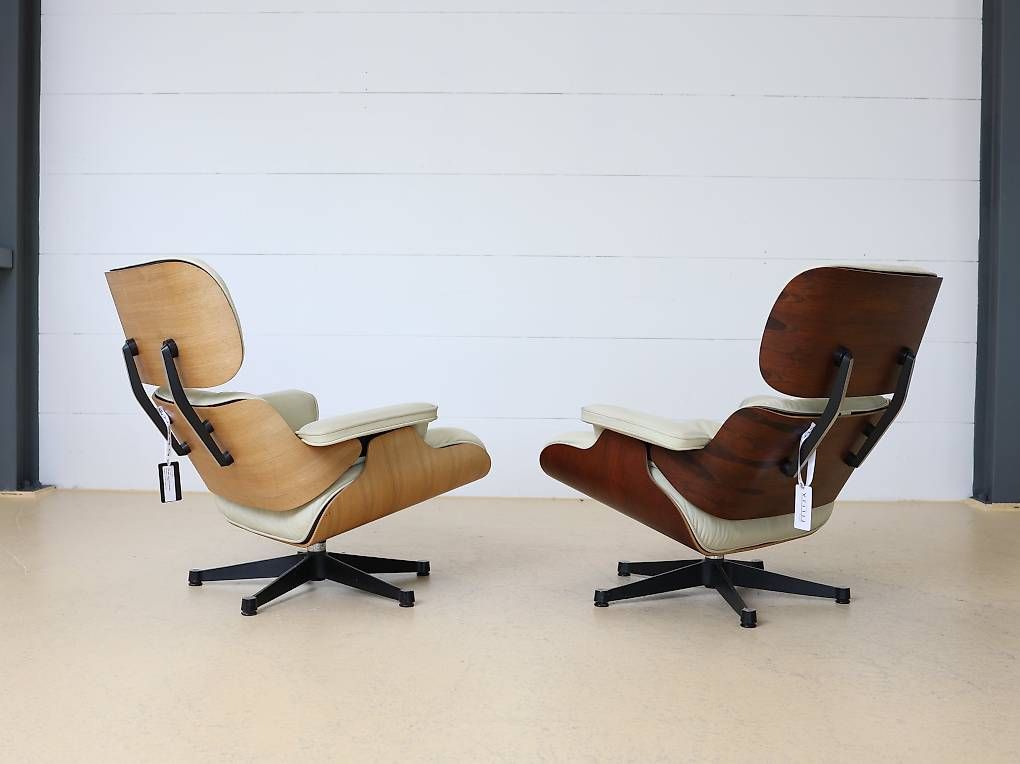 Eames Poltrone: Eames Lounge Chairs von Vitra | Leder Créme – Usato da Meinisberg venduto da atelier_TILIJA 6
