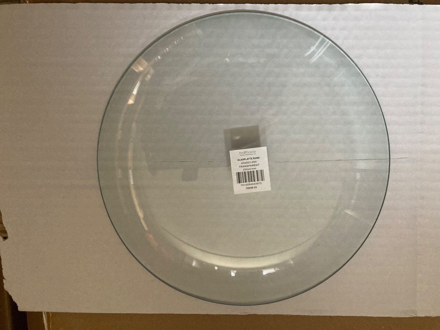 Teller: Glasteller 25cm Balthasar Glasplatte Rund – Neu und originalverpackt aus Aarwangen von to-hirschi 1