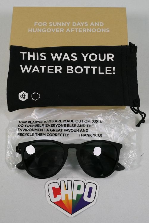 CHPO Unisex Roma Sonnenbrille – Schwarzer Rahmen, Polarisierte Gläser UV400, Aus 100% Recyceltem Plastik