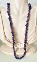 Amethyst Longkette 76cm handgefertigt Unikat intensiv violet