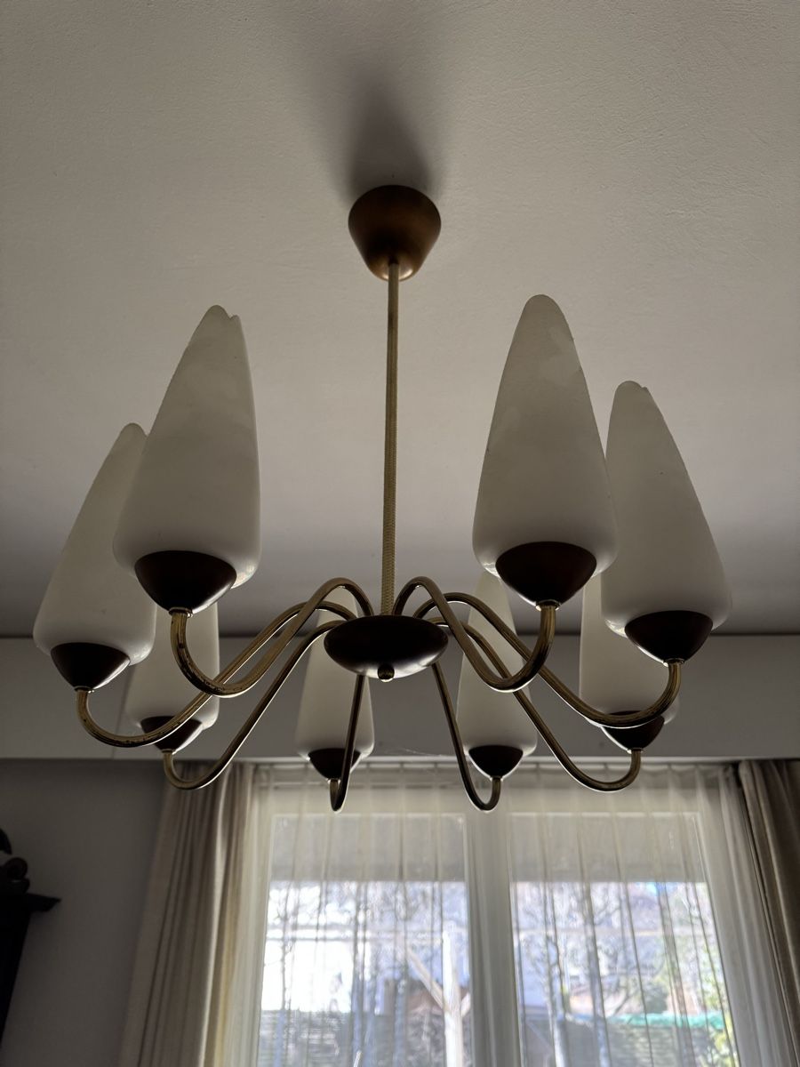 Lampadari & plafoniere: Deckenlampe 8-flammig, Messing/Holz – Usato da Le Sentier venduto da flo_dcg6