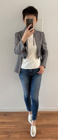 Modern und hübsch! Damen Blazer, aus Wolle, grau, für Büro