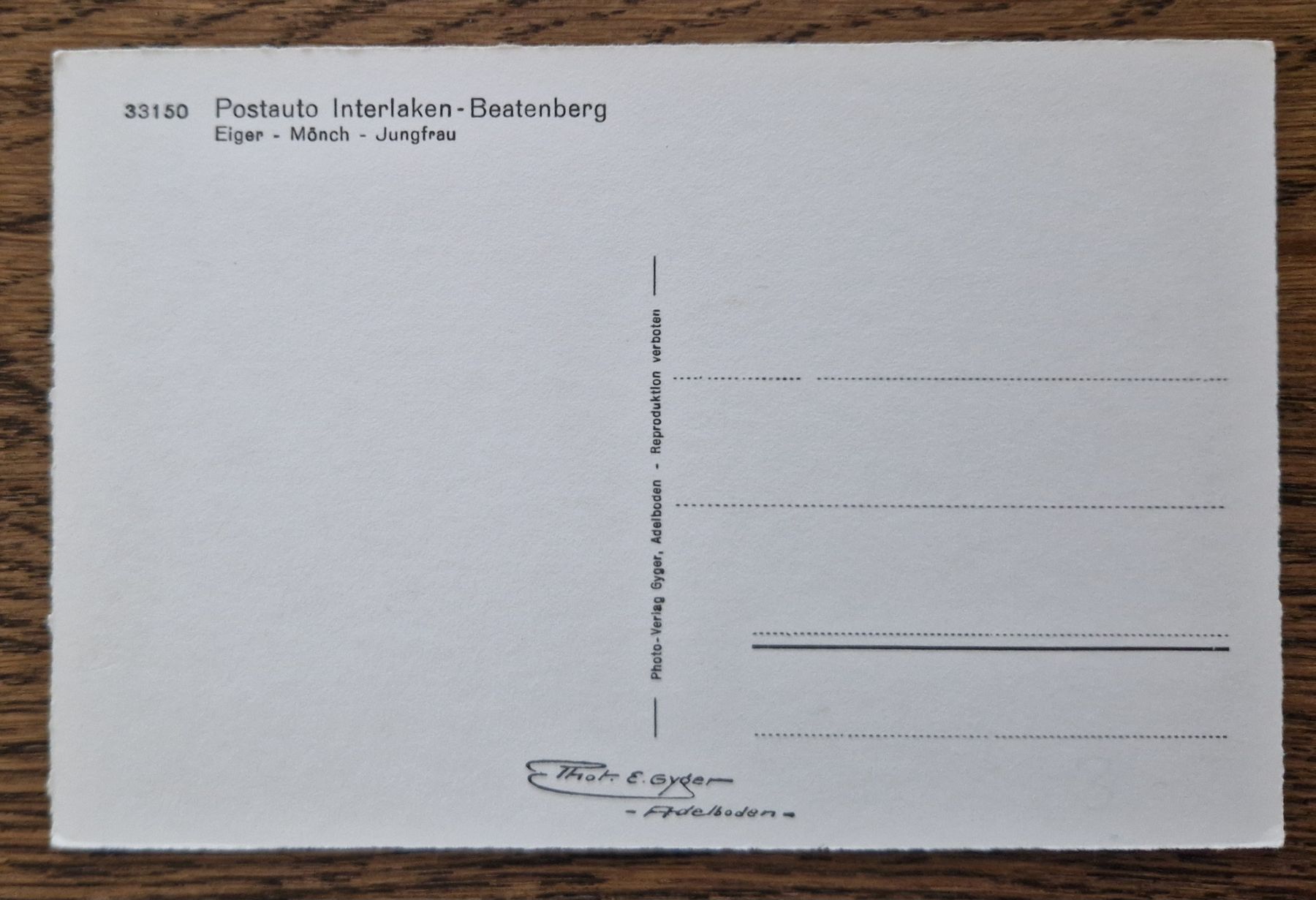 Ansichtskarten: Postauto Interlaken Beatenberg – Gebraucht aus Ebikon von Donar50 2