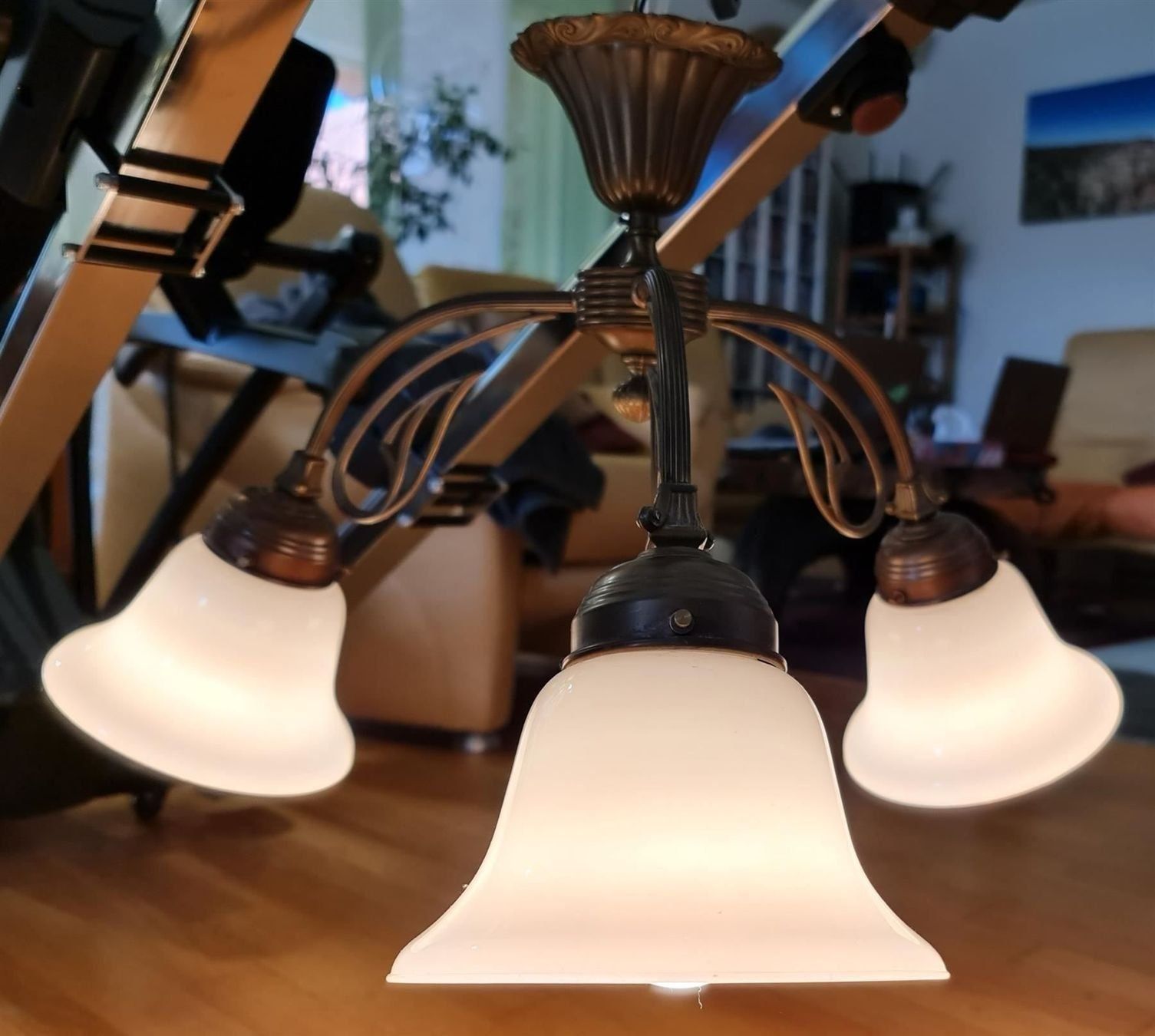 Lampadari & plafoniere: Dreiflammige Deckenlampe aus Messing – Nuovo (secondo la descrizione) da Pfungen venduto da Fastback66