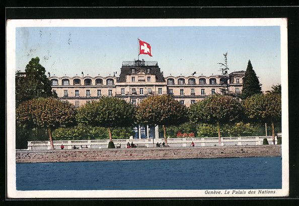 Cartoline postali: AK Genève, Le Palais des Nations, 1930 – Usato da Berlin venduto da bartko-reher