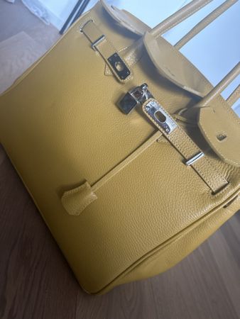 Edle Handtasche Hermeslike in Senfgelb