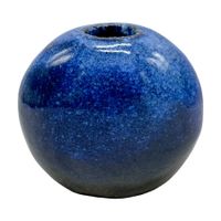Superbe vase d'artiste signé en grès d'art émaillé bleu