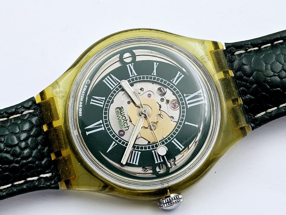 Swatch Uhr Swatch Skelett Swatch Skelett Herrenuhr Automatic 23 Jewels 1991  35MM Vintage