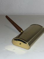 Antiker Tischkehrer Messing mit Holzgriff Vintage