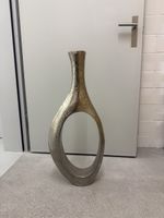 Dekorative Vase oval Metall Silberfarben gross