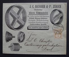 1903, Brief illustriert, Riemenscheiben J. C. Brugger ZÜRICH