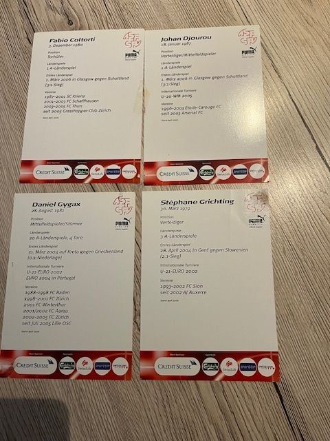 Autogramme: 4 Autogrammkarten Schweizer Fussball Nationalmannschaft – Gebraucht aus Naters von juveman 1