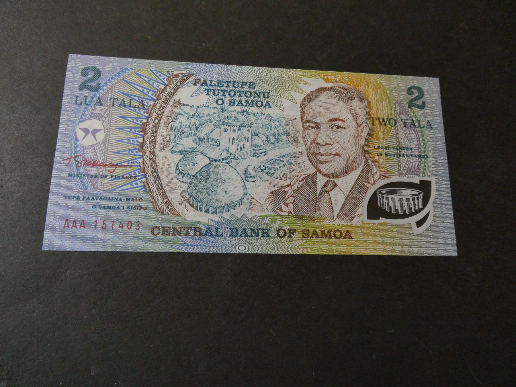 Billets de banque: Samoa, 2 Tala -   ungefaltet – D'occasion à Hinterforst par Rohusri