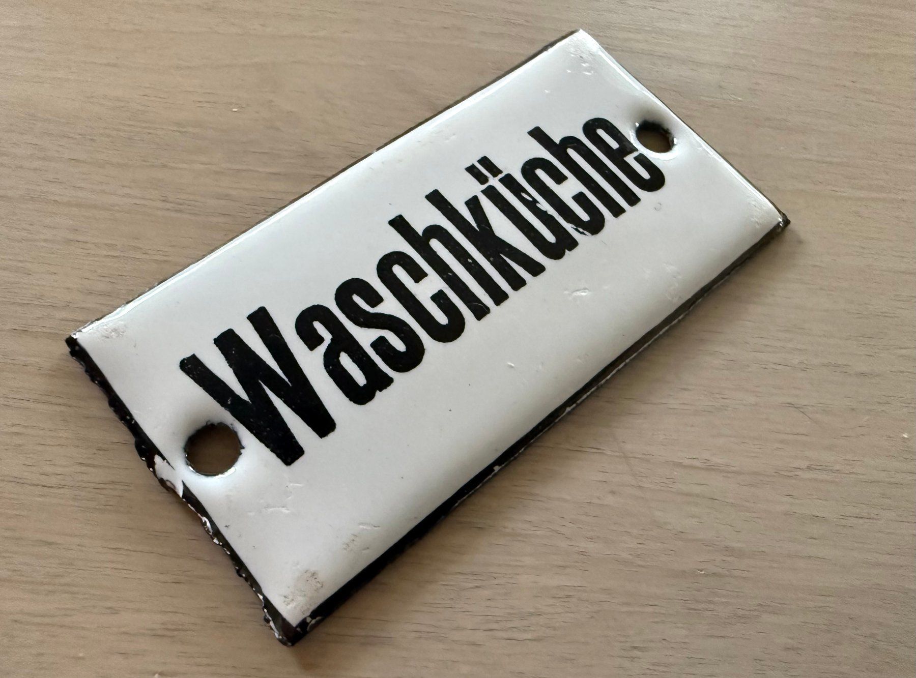 Insegne: Antikes, kleines Emailschild - Waschküche – Usato da Küsnacht ZH venduto da kantarell 4
