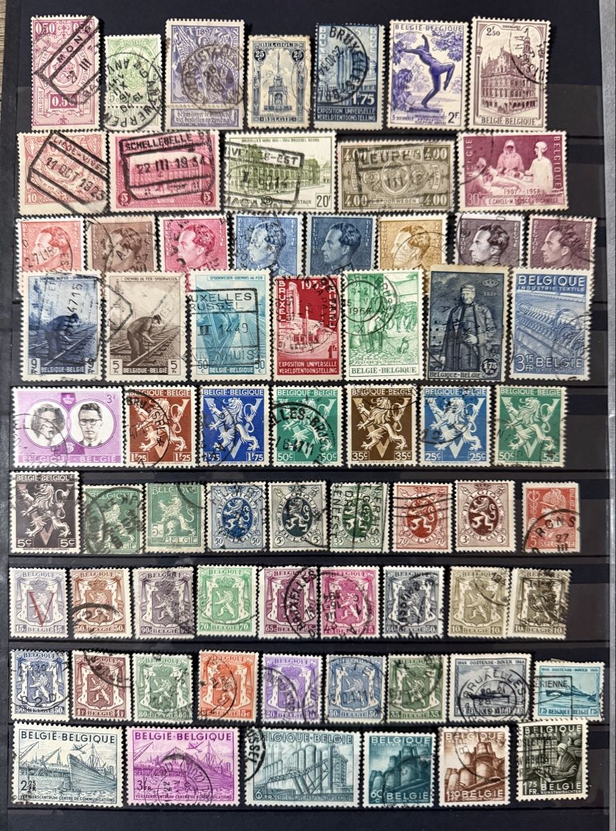 Tutti i francobolli: 145 timbres - Belgique – Usato da Petit-Lancy venduto da Solcarm 1