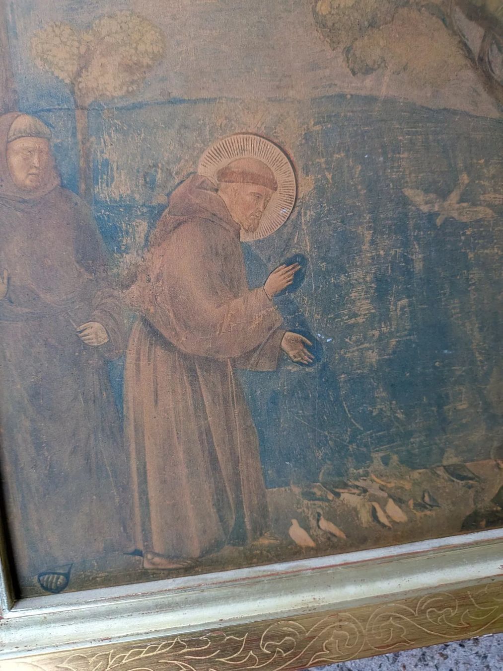 Cornici: Antiker Bilderrahmen mit Heiligenbild (Kunstdruck) – Usato da Emmen venduto da magelan 4