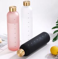 Trinkflasche 1L Kunststoff mit Zeitmarker ROSA BPA-frei!
