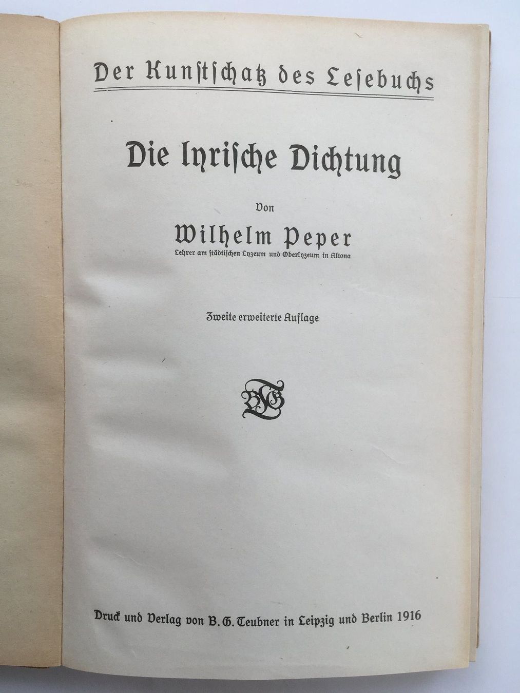Libri: Die lyrische Dichtung (1916) – Usato da Grenchen venduto da Kogi7 1
