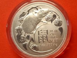 LUNAR RATTE 1 OZ UNZE RAM 2020 SILBER 999 RAT MAUSE MAUS