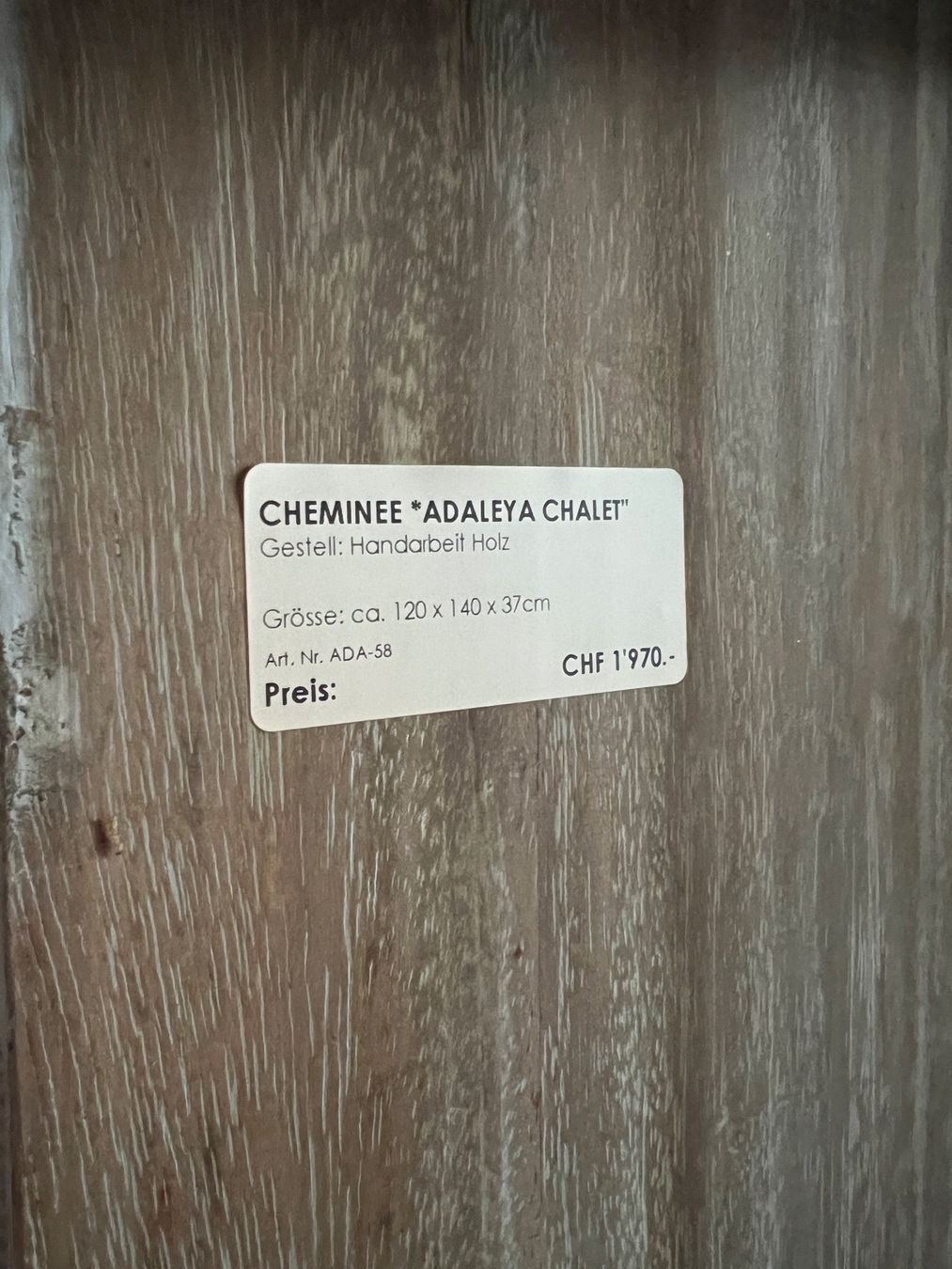 Holzartikel: Cheminee Adaleya Chalet Holz Handarbeit USA – Neu (gemäss Beschreibung) aus Egg b. Zürich von SwissTradingAgency 2