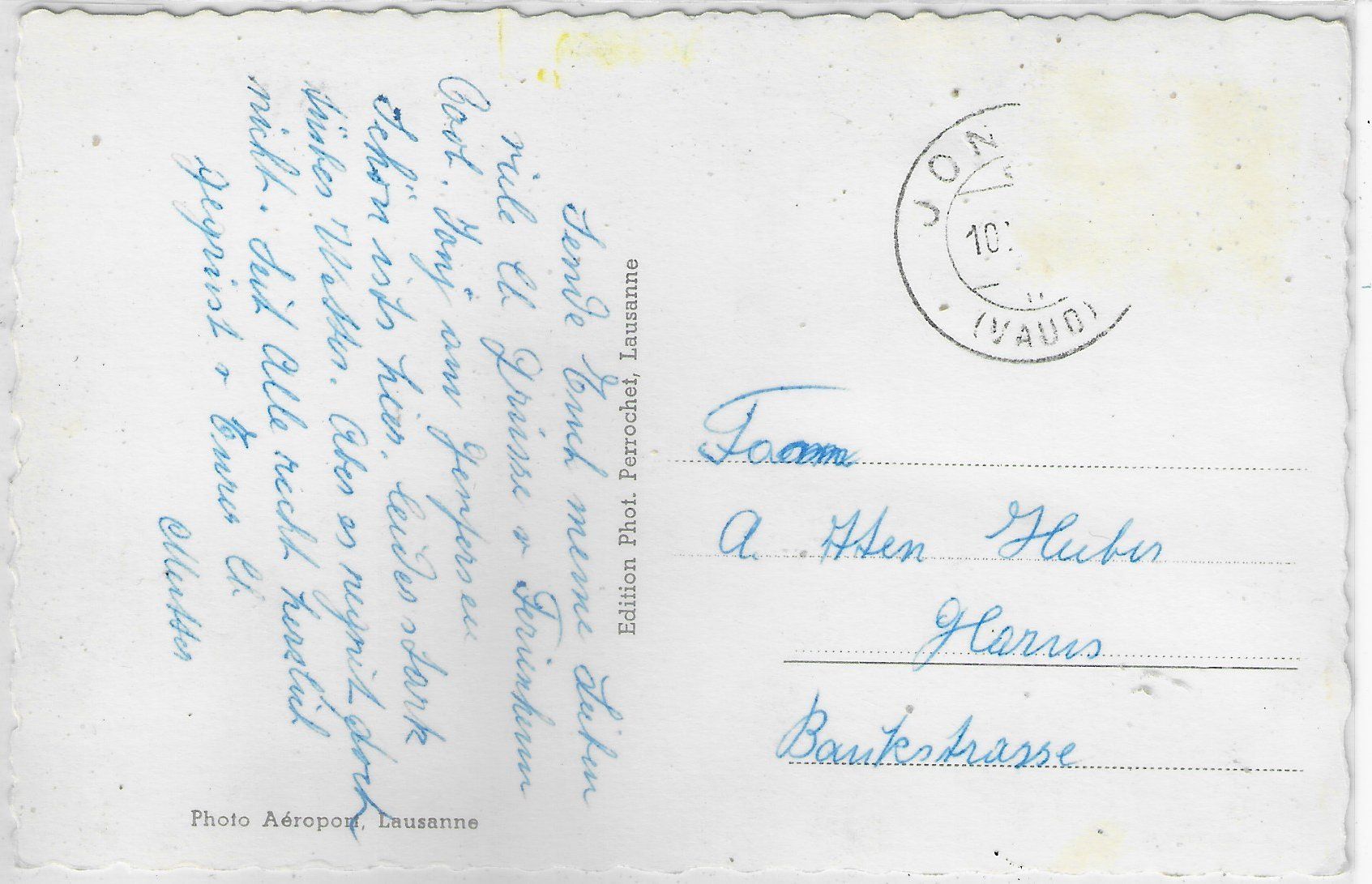 Cartoline postali: Jongny s/Vevey vu d'avion – Usato da Ettingen venduto da Kartenplanet 1