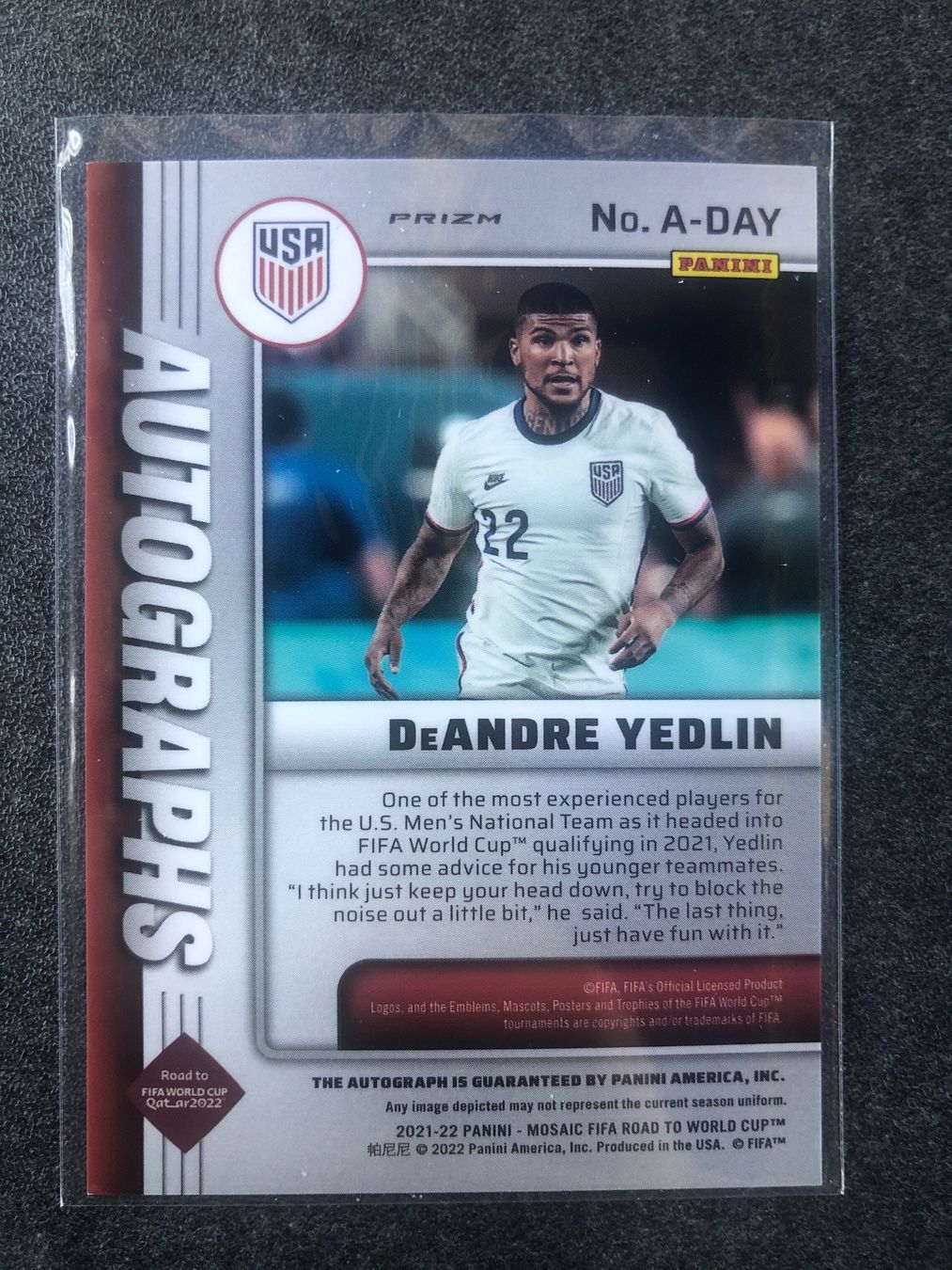 Panini Sammelbilder & Trading cards: Panini Mosaic DeAndre Yedlin USA Autogramm – Gebraucht aus Wangenried von Garagara 1
