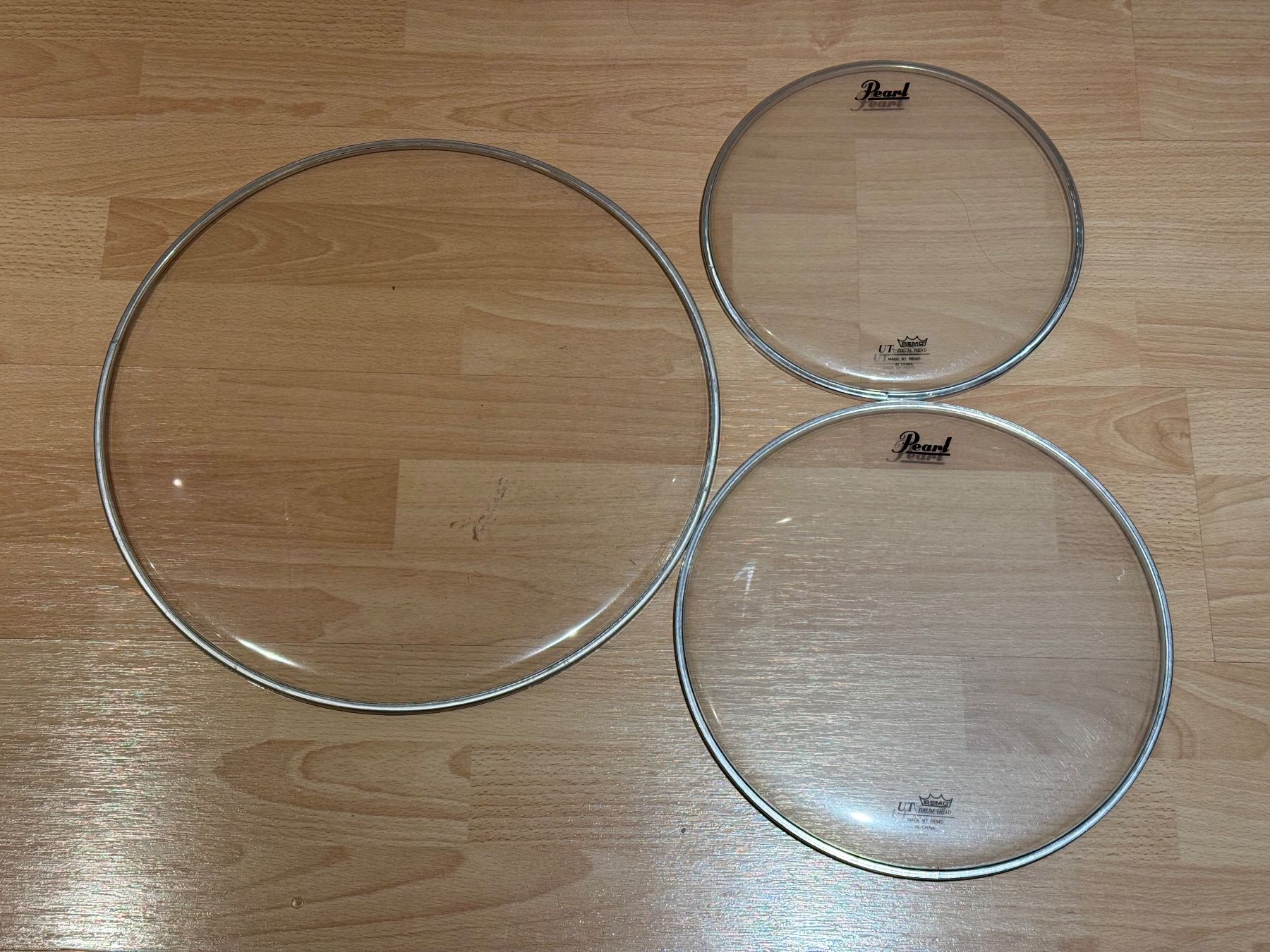 Strumenti musicali: Pack 12  10-12-16 Tom Head Pack clear Remo drums - Full Kit – Usato da Zürich venduto da colorblindrummer