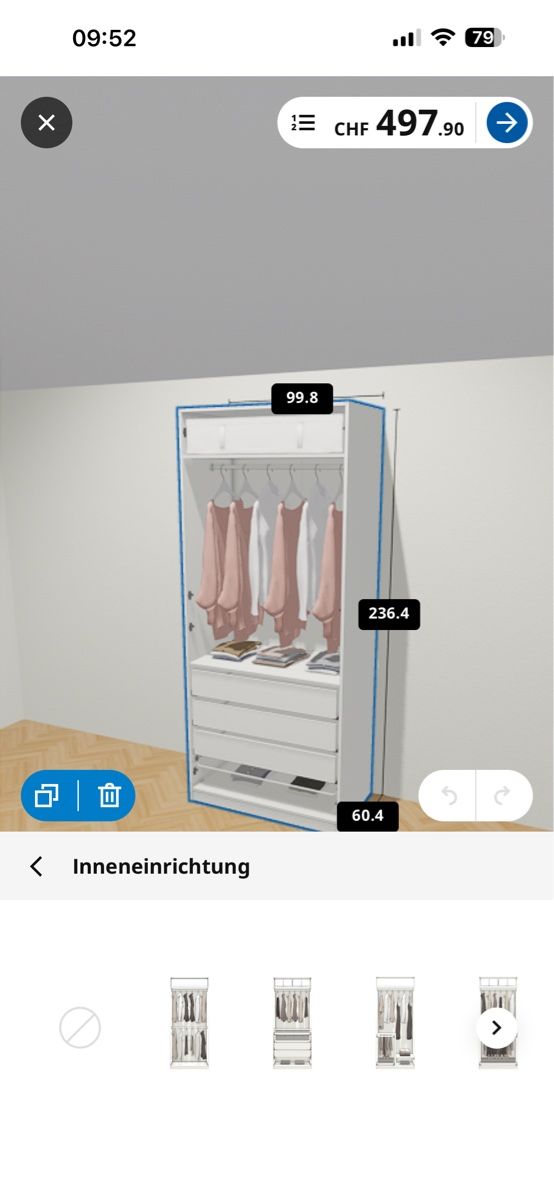 Armadi: Pax Schrank Ikea 100x60x236 – Usato da Bülach venduto da Loredana13 4