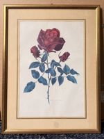 Rosen Aquarell, gerahmtes Bild, Vintage, Top Zustand! (53)